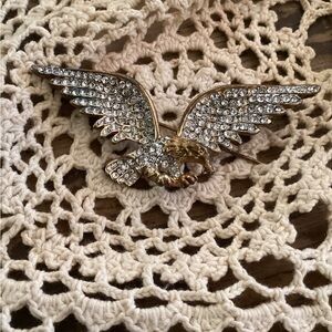 Vintage Kirks Folly Gold Crystal Eagle Brooch